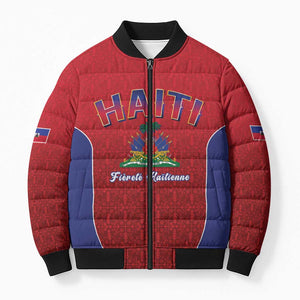 Afro-Haitians World Football 2026 Bomber Puffer Jacket Haiti est de Retour Red Voodoo Veve Spirits