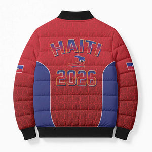 Afro-Haitians World Football 2026 Bomber Puffer Jacket Haiti est de Retour Red Voodoo Veve Spirits