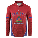 Afro-Haitians World Football 2026 Button Sweatshirt Haiti est de Retour Red Voodoo Veve Spirits