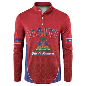 Afro-Haitians World Football 2026 Button Sweatshirt Haiti est de Retour Red Voodoo Veve Spirits
