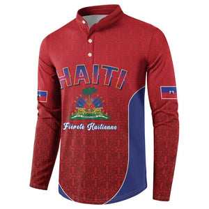 Afro-Haitians World Football 2026 Button Sweatshirt Haiti est de Retour Red Voodoo Veve Spirits