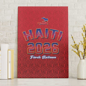 Afro-Haitians World Football 2026 Canvas Wall Art Haiti est de Retour Red Voodoo Veve Spirits - African Pride