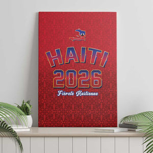 Afro-Haitians World Football 2026 Canvas Wall Art Haiti est de Retour Red Voodoo Veve Spirits - African Pride