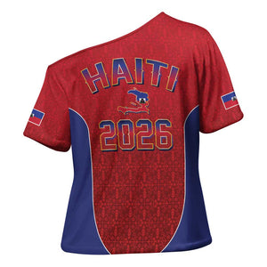 Afro-Haitians World Football 2026 Cross Shoulder Shirt Haiti est de Retour Red Voodoo Veve Spirits