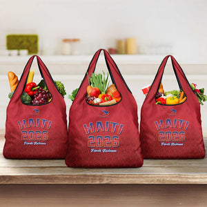 Afro-Haitians World Football 2026 Grocery Bag Haiti est de Retour Red Voodoo Veve Spirits - African Pride