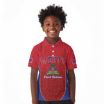 Afro-Haitians World Football 2026 Kid Polo Shirt Haiti est de Retour Red Voodoo Veve Spirits LT9