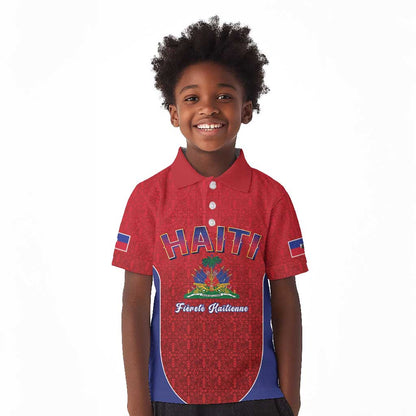 Afro-Haitians World Football 2026 Kid Polo Shirt Haiti est de Retour Red Voodoo Veve Spirits LT9