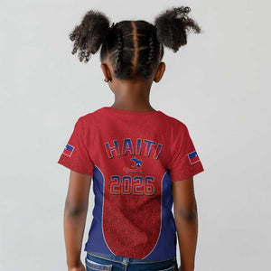 Afro-Haitians World Football 2026 Kid T shirt Haiti est de Retour Red Voodoo Veve Spirits LT9