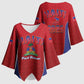 Afro-Haitians World Football 2026 Kimono Sleeve Blouse Haiti est de Retour Red Voodoo Veve Spirits