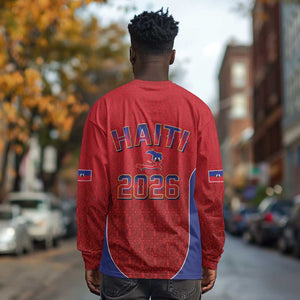 Afro-Haitians World Football 2026 Long Sleeve Shirt Haiti est de Retour Red Voodoo Veve Spirits - African Pride