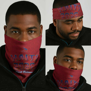 Afro-Haitians World Football 2026 Neck Gaiter Haiti est de Retour Red Voodoo Veve Spirits - African Pride