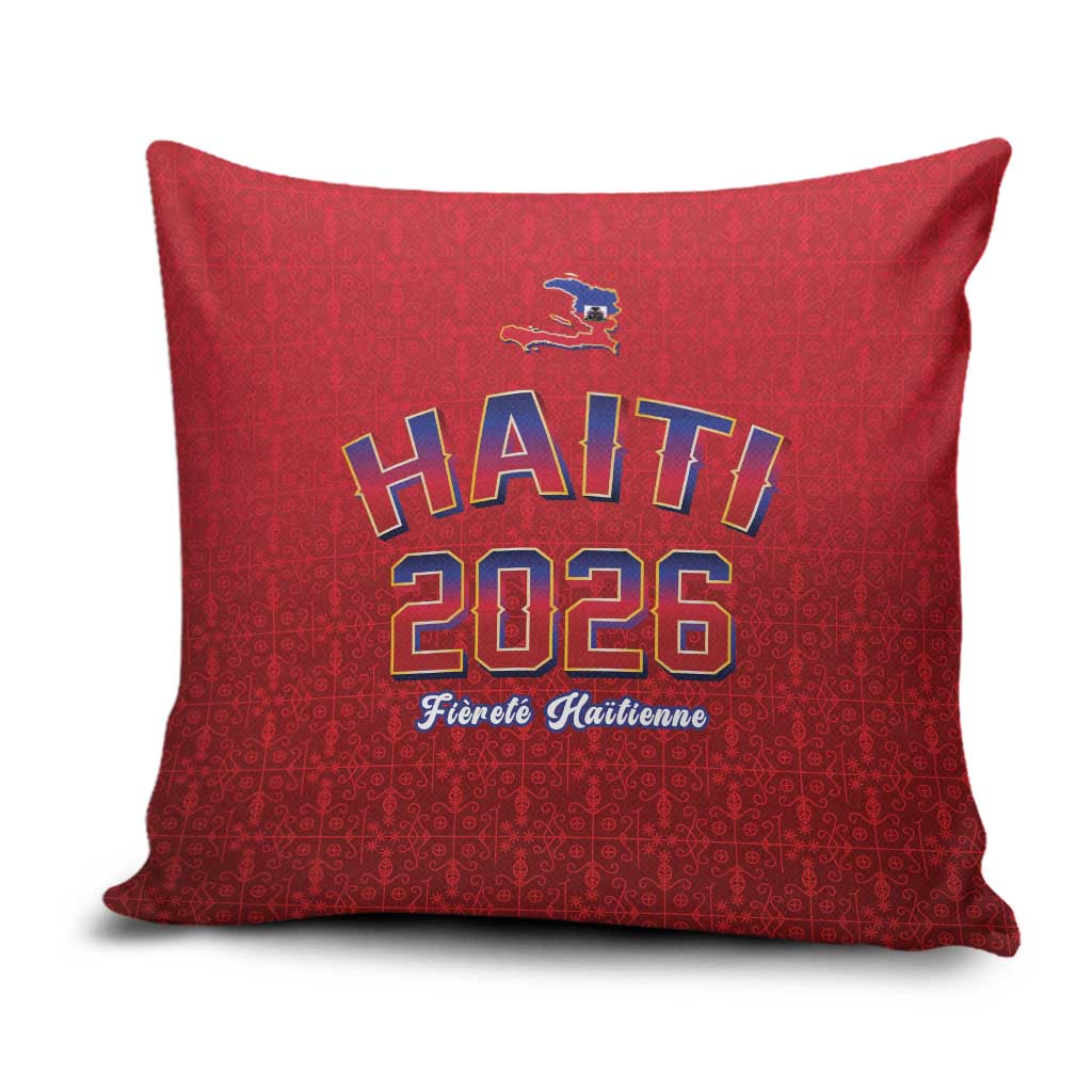 Afro-Haitians World Football 2026 Pillow Cover Haiti est de Retour Red Voodoo Veve Spirits