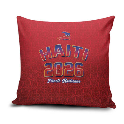 Afro-Haitians World Football 2026 Pillow Cover Haiti est de Retour Red Voodoo Veve Spirits