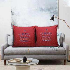 Afro-Haitians World Football 2026 Pillow Cover Haiti est de Retour Red Voodoo Veve Spirits