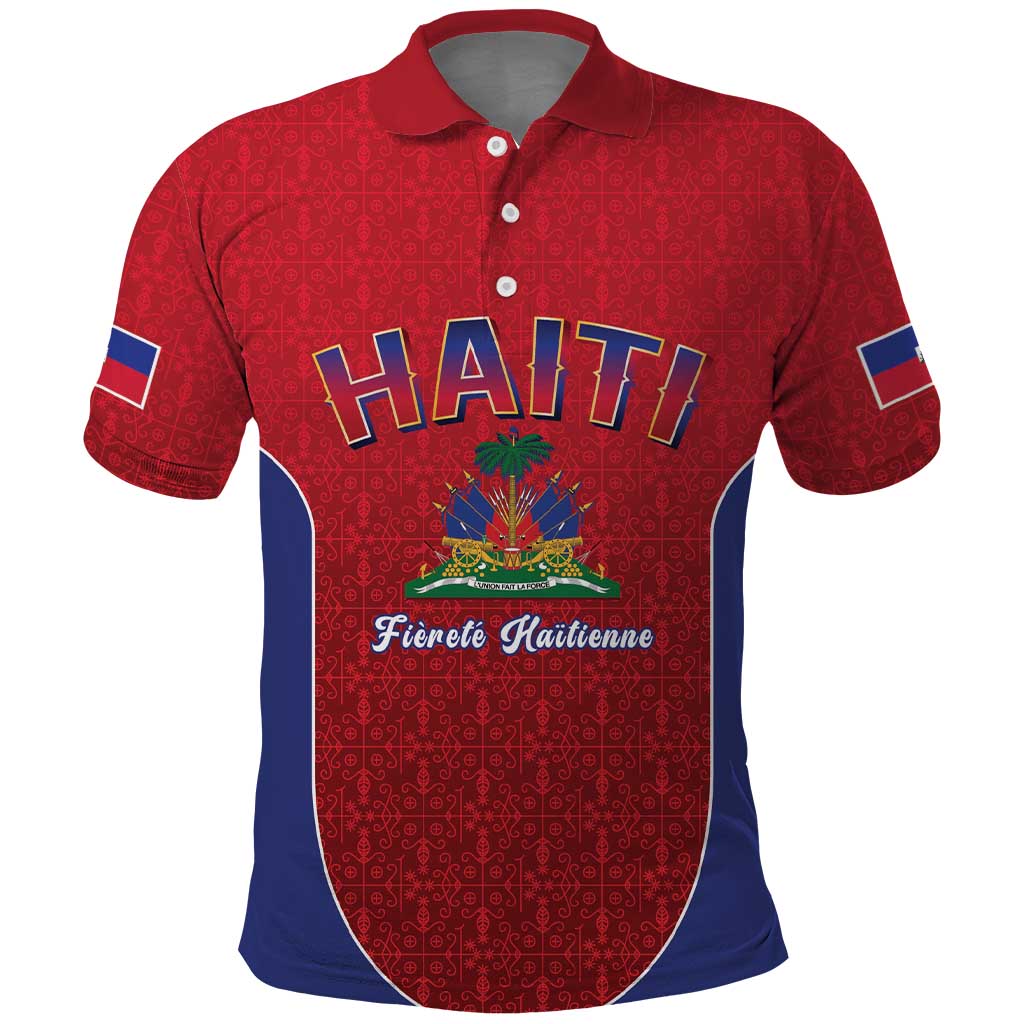 Afro-Haitians World Football 2026 Polo Shirt Haiti est de Retour Red Voodoo Veve Spirits LT9