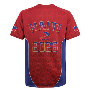 Afro-Haitians World Football 2026 Rugby Jersey Haiti est de Retour Red Voodoo Veve Spirits LT9