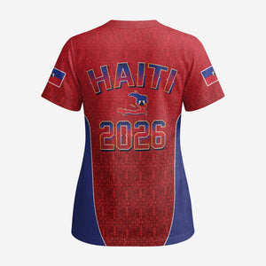 Afro-Haitians World Football 2026 Scrub Top Haiti est de Retour Red Voodoo Veve Spirits - African Pride