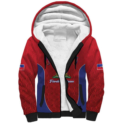 Afro-Haitians World Football 2026 Sherpa Hoodie Haiti est de Retour Red Voodoo Veve Spirits - African Pride