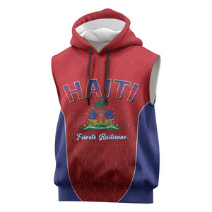 Afro-Haitians World Football 2026 Sleeveless Hoodie Haiti est de Retour Red Voodoo Veve Spirits - African Pride