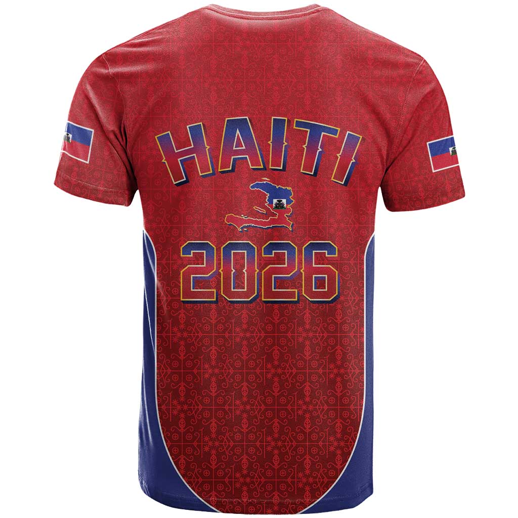 Afro-Haitians World Football 2026 T shirt Haiti est de Retour Red Voodoo Veve Spirits LT9