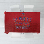 Afro-Haitians World Football 2026 Tablecloth Haiti est de Retour Red Voodoo Veve Spirits - African Pride