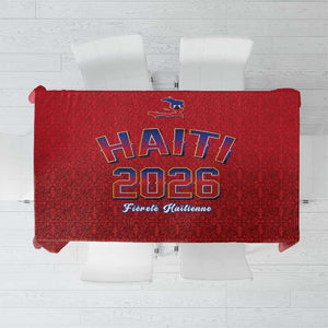 Afro-Haitians World Football 2026 Tablecloth Haiti est de Retour Red Voodoo Veve Spirits - African Pride