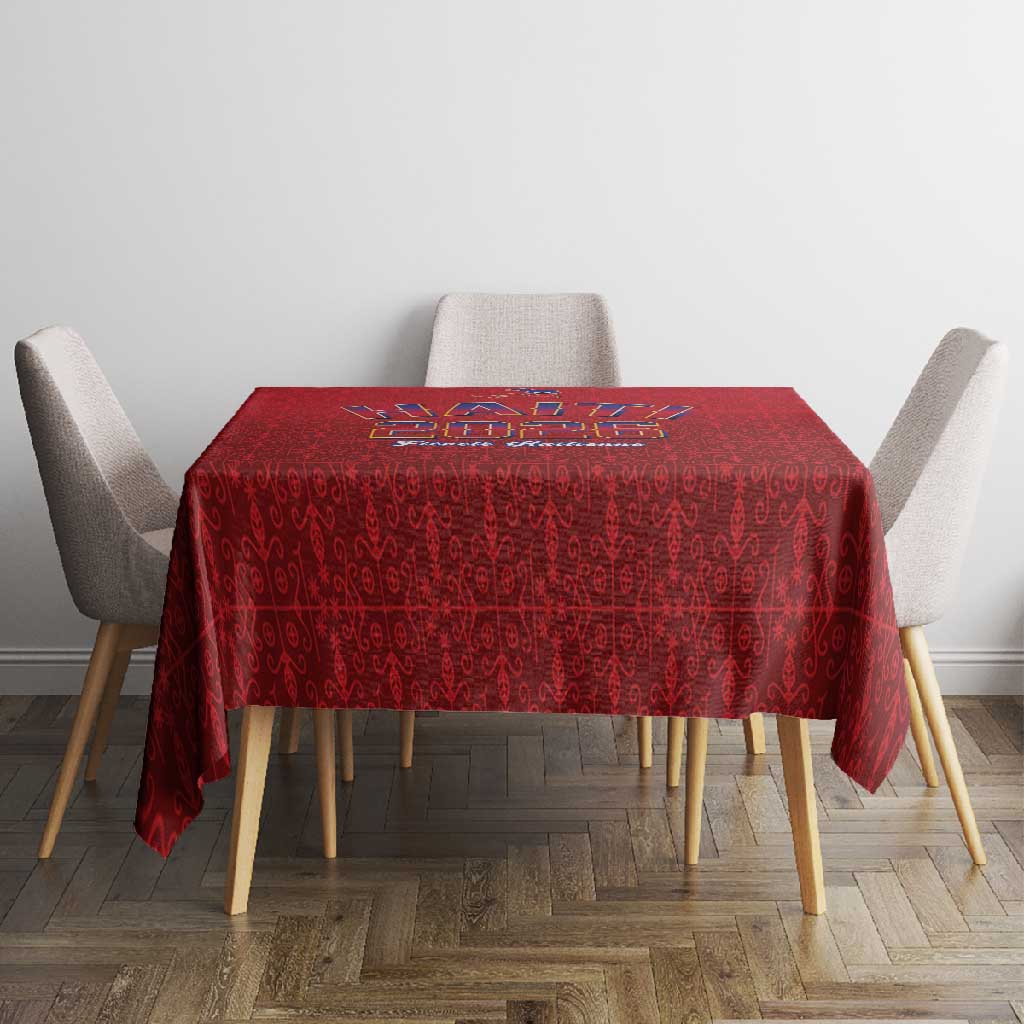 Afro-Haitians World Football 2026 Tablecloth Haiti est de Retour Red Voodoo Veve Spirits - African Pride