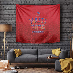 Afro-Haitians World Football 2026 Tapestry Haiti est de Retour Red Voodoo Veve Spirits - African Pride