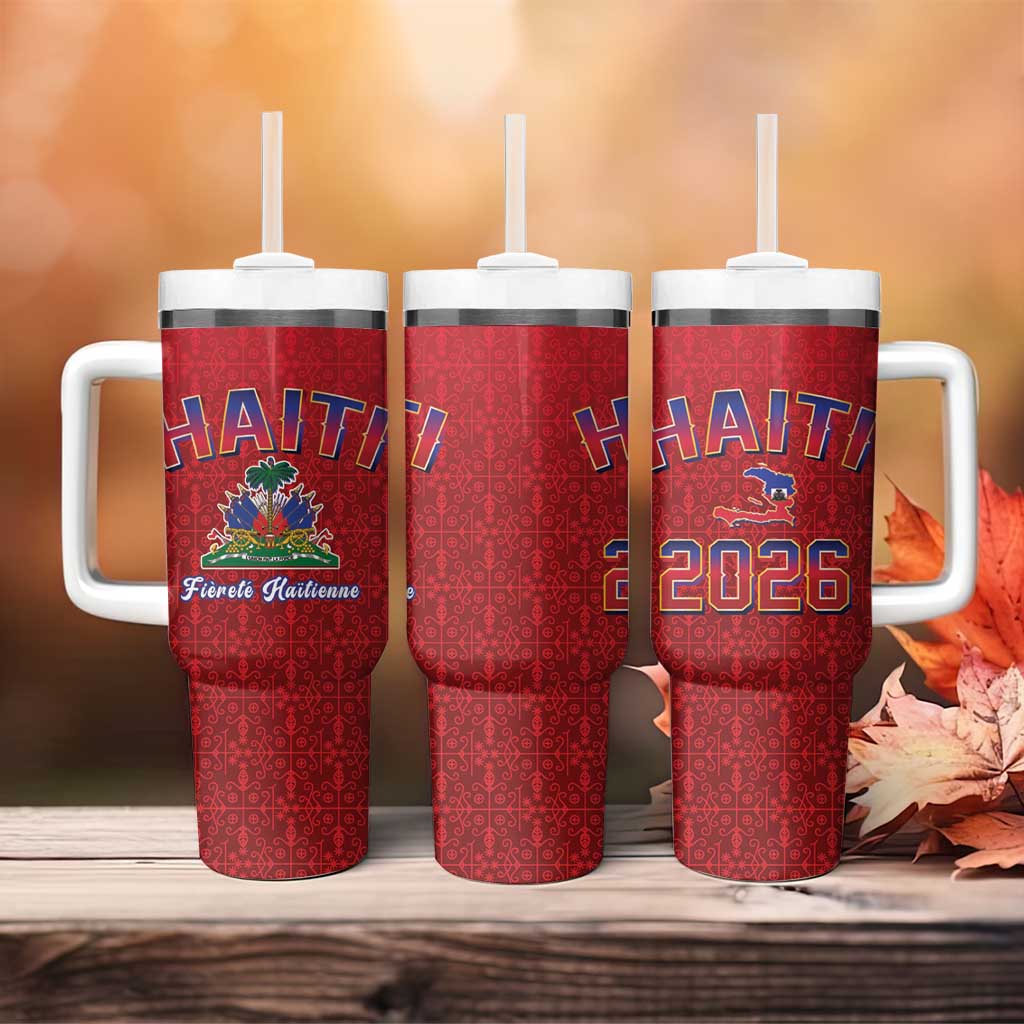 Afro-Haitians World Football 2026 Tumbler With Handle Haiti est de Retour Red Voodoo Veve Spirits - African Pride