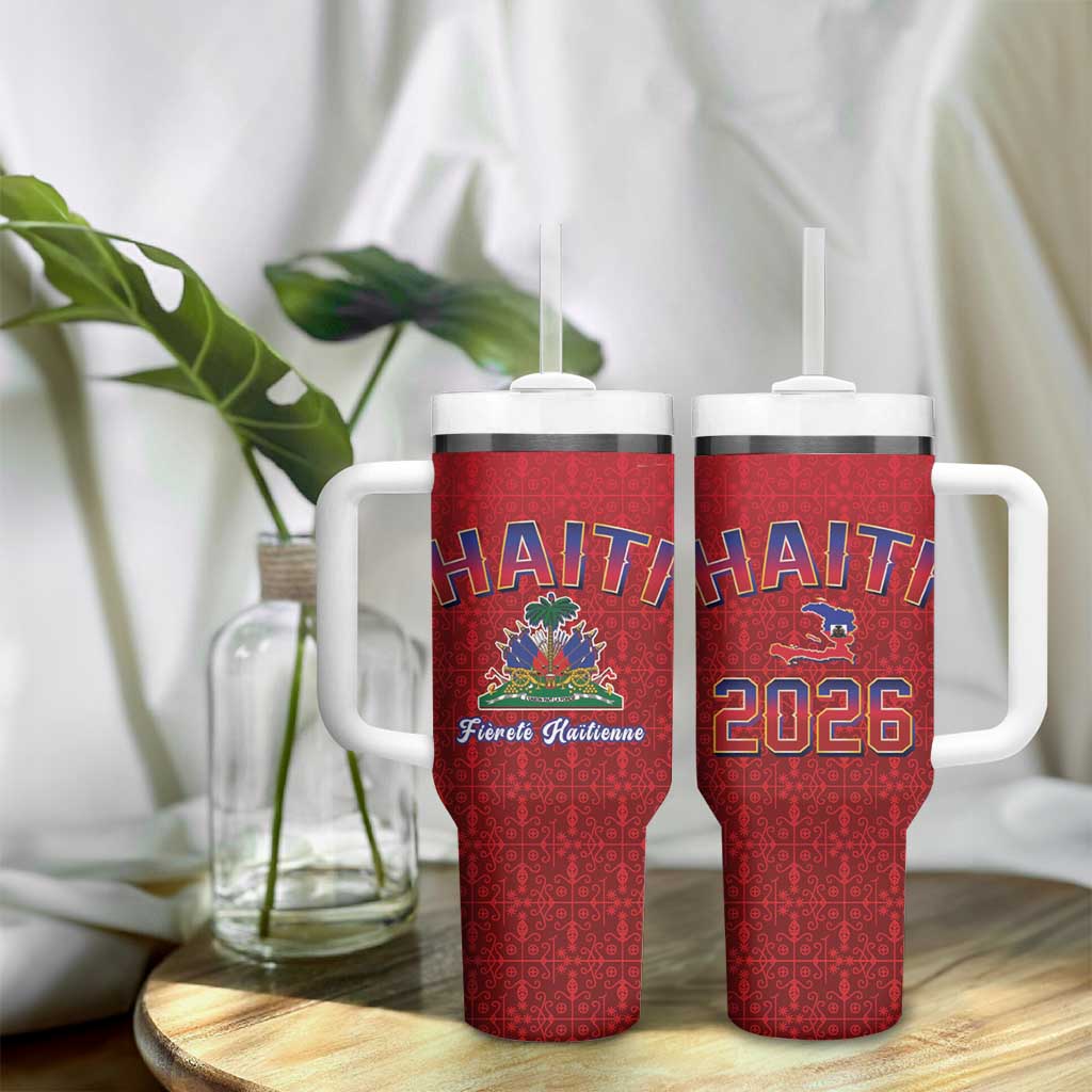 Afro-Haitians World Football 2026 Tumbler With Handle Haiti est de Retour Red Voodoo Veve Spirits - African Pride