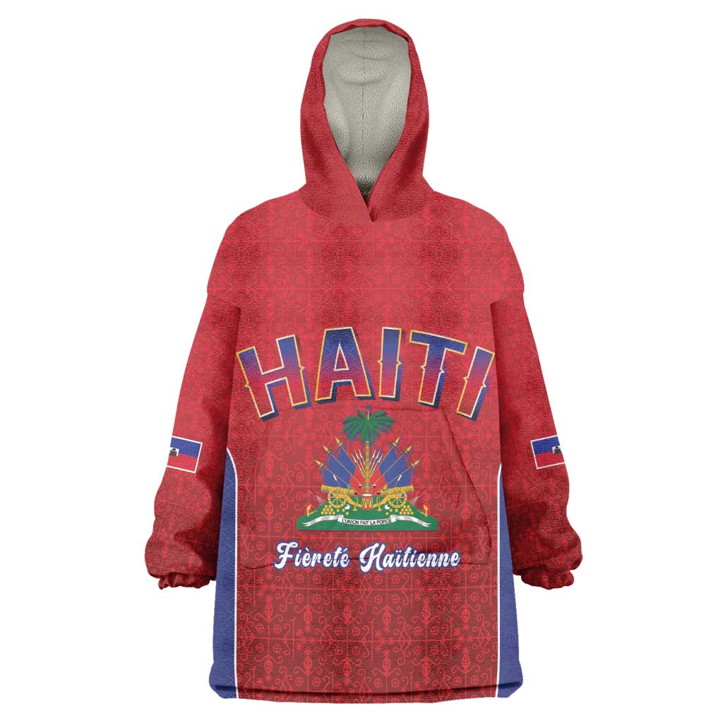 Afro-Haitians World Football 2026 Wearable Blanket Hoodie Haiti est de Retour Red Voodoo Veve Spirits - African Pride
