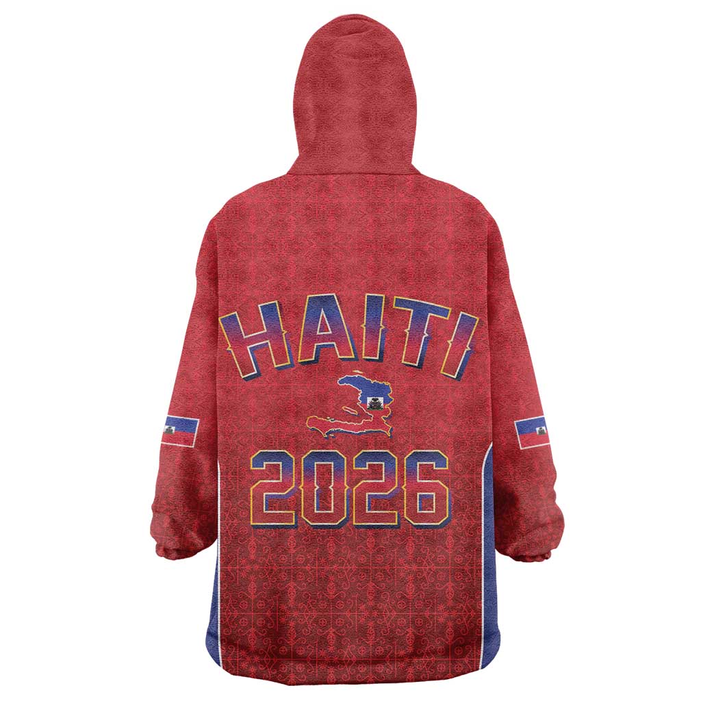 Afro-Haitians World Football 2026 Wearable Blanket Hoodie Haiti est de Retour Red Voodoo Veve Spirits - African Pride