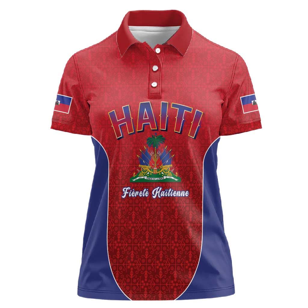 Afro-Haitians World Football 2026 Women Polo Shirt Haiti est de Retour Red Voodoo Veve Spirits LT9