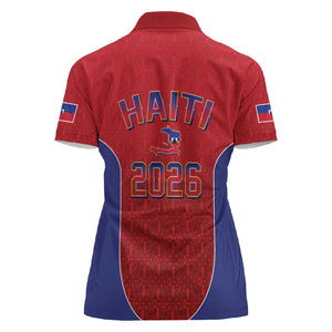 Afro-Haitians World Football 2026 Women Polo Shirt Haiti est de Retour Red Voodoo Veve Spirits LT9