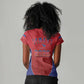 Afro-Haitians World Football 2026 Women V-Neck T-Shirt Haiti est de Retour Red Voodoo Veve Spirits LT9