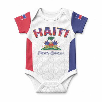 Afro-Haitians World Football 2026 Baby Onesie Haiti est de Retour White Voodoo Veve Spirits