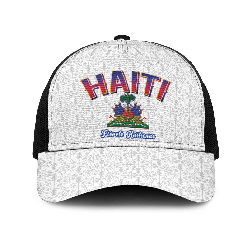 Afro-Haitians World Football 2026 Baseball Net Cap Haiti est de Retour White Voodoo Veve Spirits - African Pride