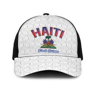 Afro-Haitians World Football 2026 Baseball Net Cap Haiti est de Retour White Voodoo Veve Spirits - African Pride