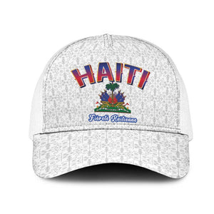 Afro-Haitians World Football 2026 Baseball Net Cap Haiti est de Retour White Voodoo Veve Spirits - African Pride