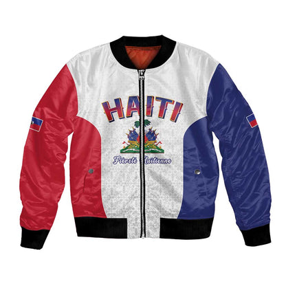 Afro-Haitians World Football 2026 Bomber Jacket Haiti est de Retour White Voodoo Veve Spirits - African Pride