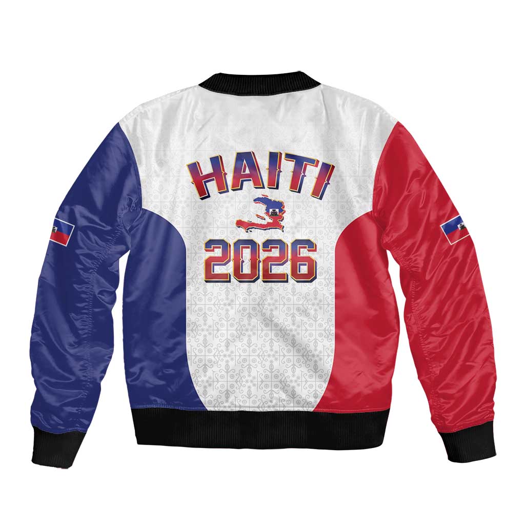 Afro-Haitians World Football 2026 Bomber Jacket Haiti est de Retour White Voodoo Veve Spirits - African Pride