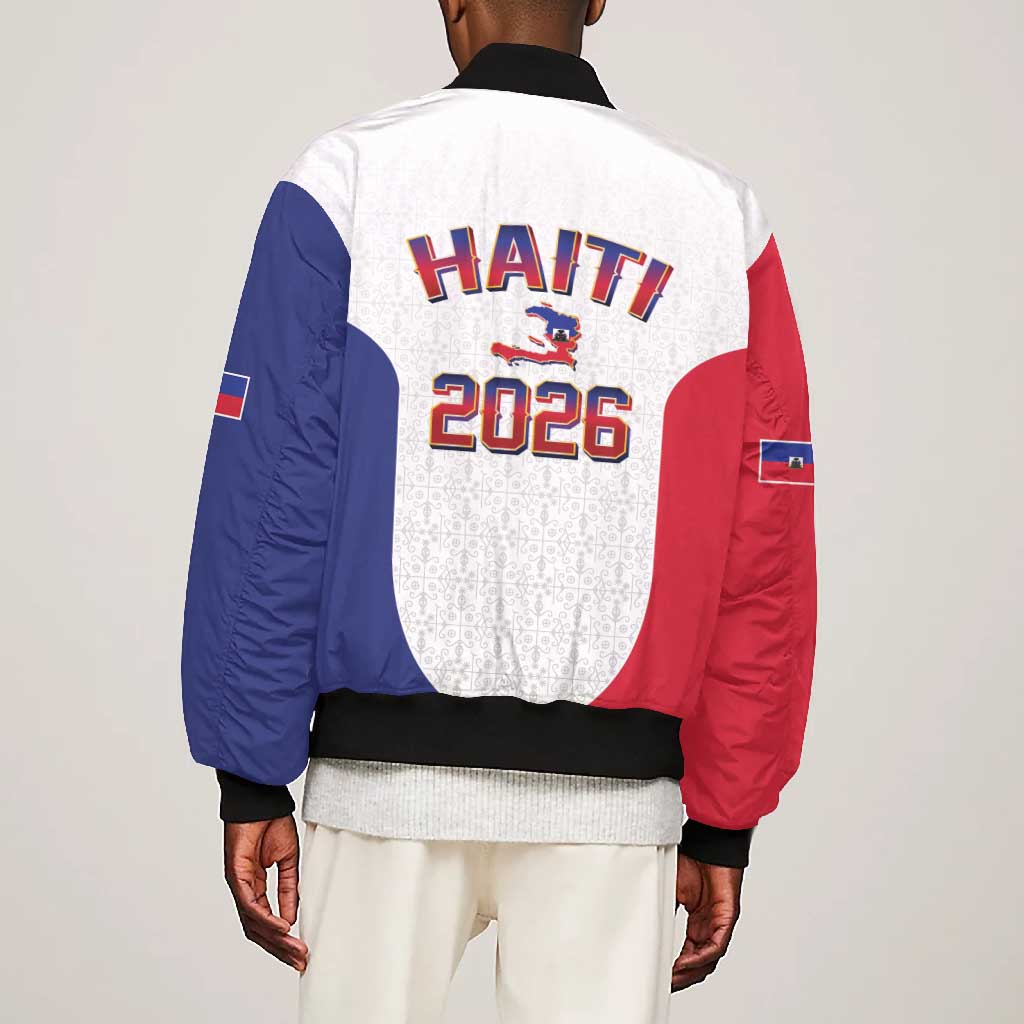 Afro-Haitians World Football 2026 Bomber Jacket Haiti est de Retour White Voodoo Veve Spirits - African Pride