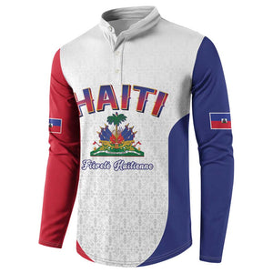 Afro-Haitians World Football 2026 Button Sweatshirt Haiti est de Retour White Voodoo Veve Spirits