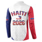 Afro-Haitians World Football 2026 Button Sweatshirt Haiti est de Retour White Voodoo Veve Spirits