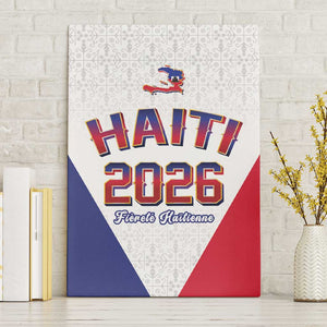 Afro-Haitians World Football 2026 Canvas Wall Art Haiti est de Retour White Voodoo Veve Spirits - African Pride