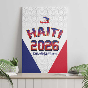 Afro-Haitians World Football 2026 Canvas Wall Art Haiti est de Retour White Voodoo Veve Spirits - African Pride