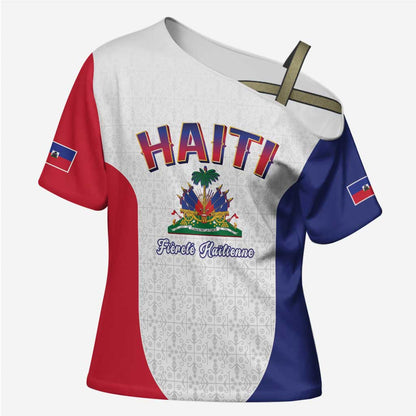 Afro-Haitians World Football 2026 Cross Shoulder Shirt Haiti est de Retour White Voodoo Veve Spirits