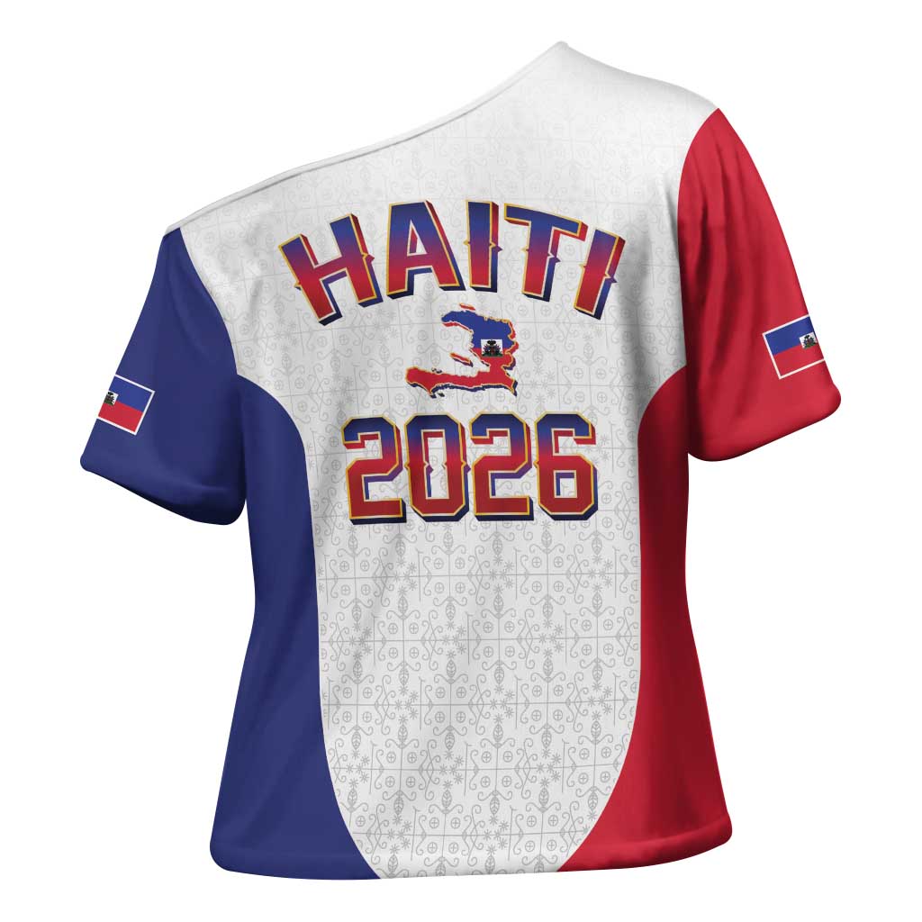Afro-Haitians World Football 2026 Cross Shoulder Shirt Haiti est de Retour White Voodoo Veve Spirits