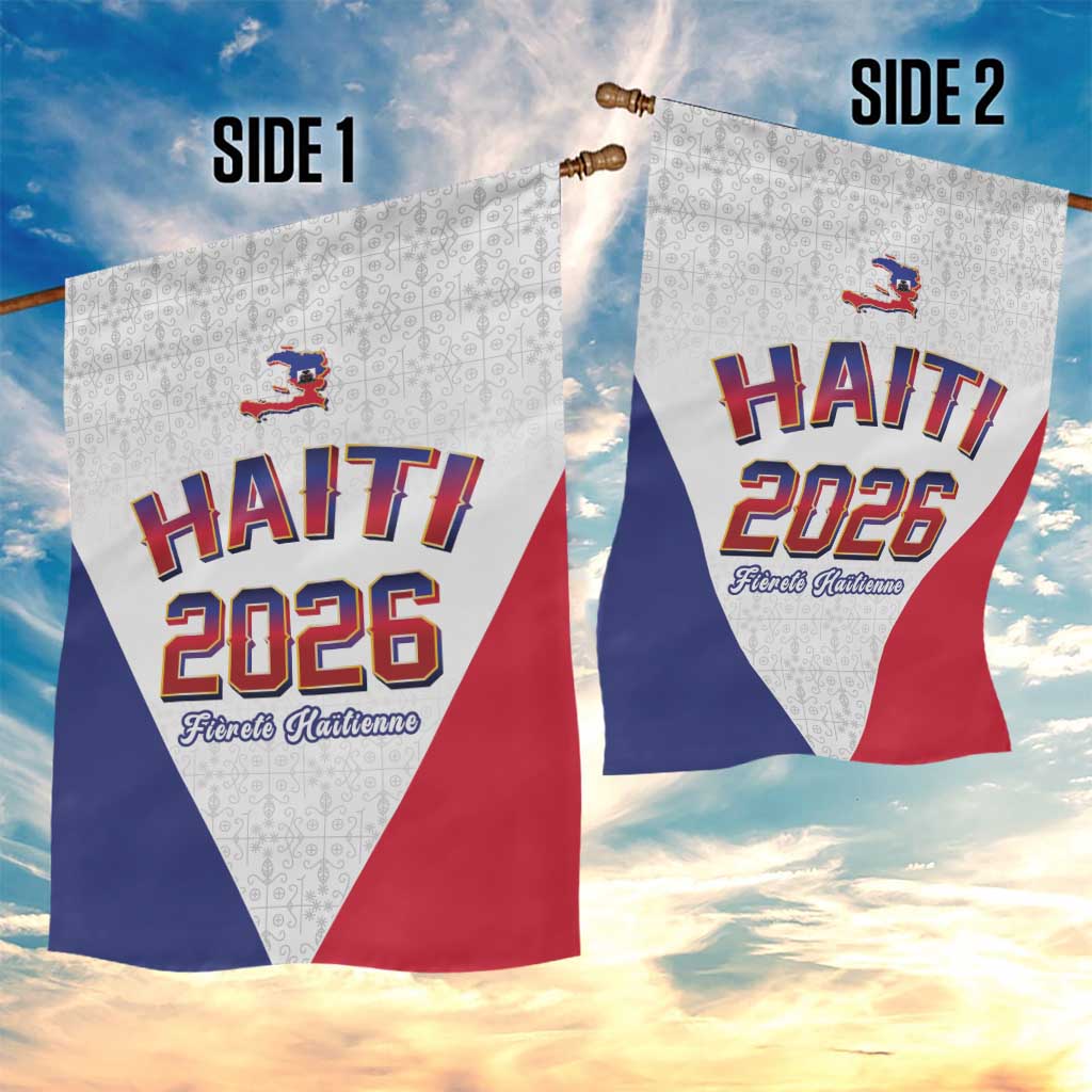 Afro-Haitians World Football 2026 Garden Flag Haiti est de Retour White Voodoo Veve Spirits - African Pride