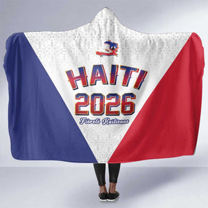 Afro-Haitians World Football 2026 Hooded Blanket Haiti est de Retour White Voodoo Veve Spirits - African Pride